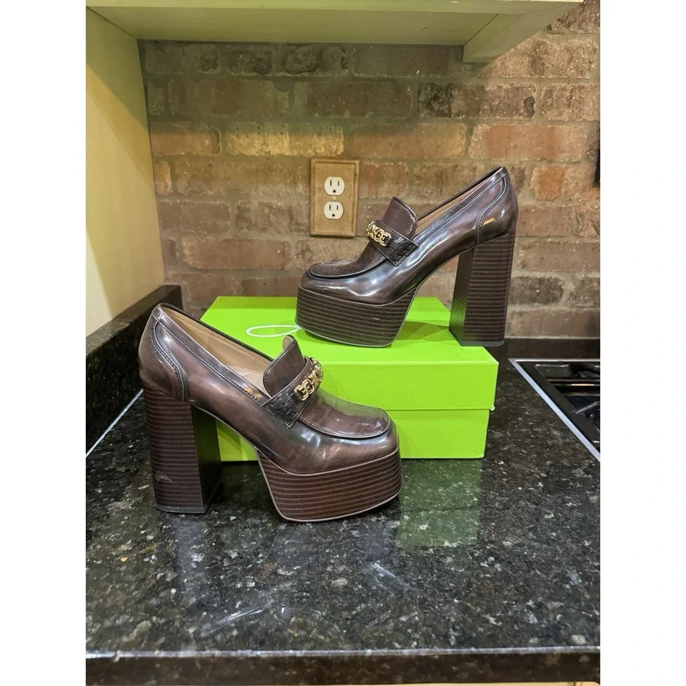 The Sam Edelman Women's Rowe Platform  Loafer Chestnut Size 7
